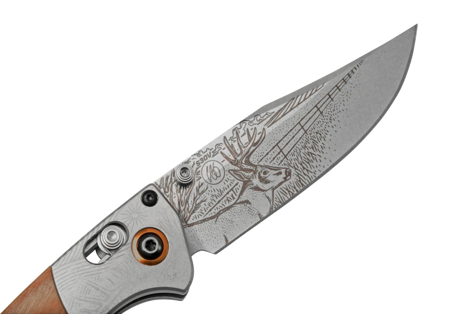 Benchmade Mini Crooked River Whitetail Limited Edition Artist Series 15085-2202, Jagdtaschenmesser, Casey Underwood Design 8 Benchmade Mini Crooked River Whitetail Limited Edition Artist Series 15085-2202, Jagdtaschenmesser, Casey Underwood Design – Bild 6