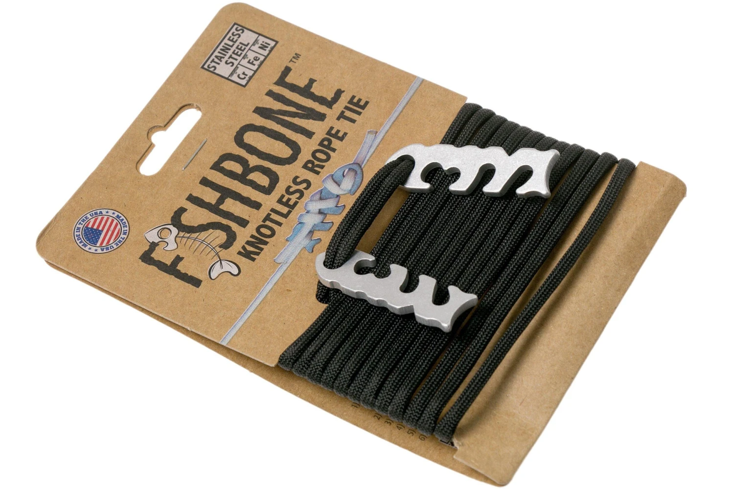 Fish Bone, 2 Stück Mit 3 Meter Paracord, Aluminium 3 Fish Bone, 2 Stück Mit 3 Meter Paracord, Aluminium