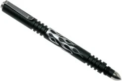 Rick Hinderer Investigator Pen Flames Aluminium, Mattschwarzer Taktischer Stift