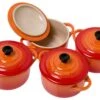 Le Creuset Les Céramiques Mini-Cocotte Set 10 Cm, Orange-rot -OutFit Verkäufe LC91006900090010 01 le creuset