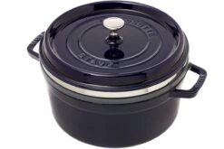 Staub Cocotte / Bräter 26cm, 5,2L, Blau Mit Dämpfeinsatz