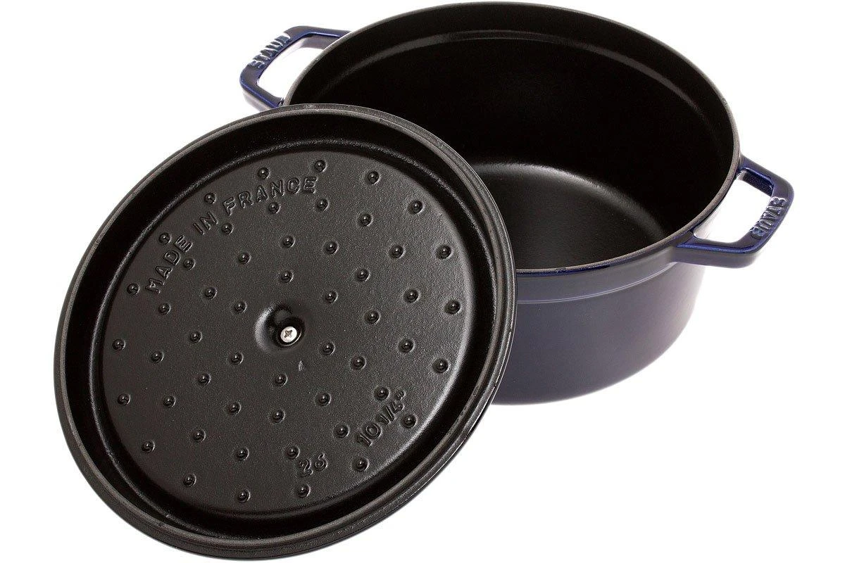 Staub Cocotte / Bräter 26cm, 5,2L, Blau Mit Dämpfeinsatz 5 Staub Cocotte / Bräter 26cm, 5,2L, Blau Mit Dämpfeinsatz – Bild 3