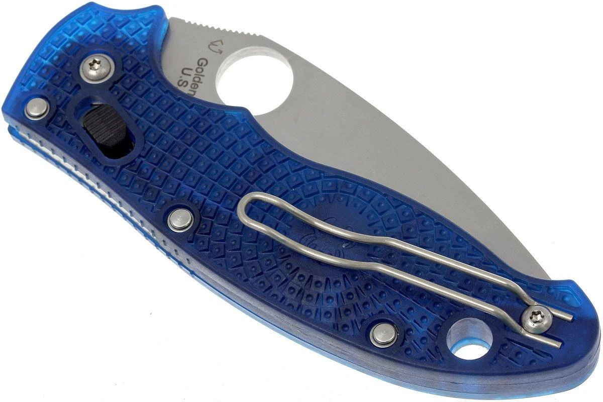 Spyderco Manix 2 Translucent PE - C101PBL2, Blau 6 Spyderco Manix 2 Translucent PE - C101PBL2, Blau – Bild 4