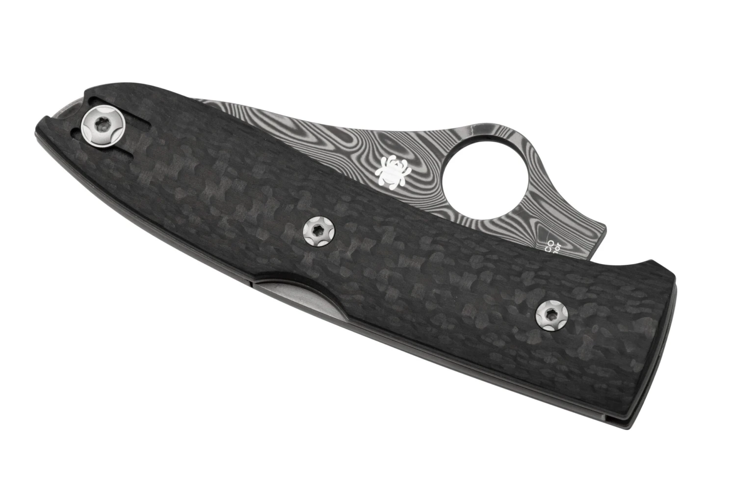 Spyderco SpyOpera C255CFPD Carbon Fiber, Damasteel, Sprint Run Taschenmesser 8 Spyderco SpyOpera C255CFPD Carbon Fiber, Damasteel, Sprint Run Taschenmesser – Bild 6