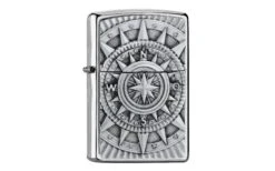 Zippo Compass Emblem 2005350, Brushed Chrome, Feuerzeug